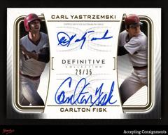 Carlton Fisk, Carl Yastrzemski #DAC-YF Baseball Cards 2023 Topps Definitive Dual Autograph Collection Prices