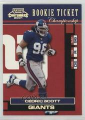 Cedric Scott [Championship Ticket] Football Cards 2001 Playoff Contenders Prices