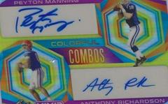 Peyton Manning, Anthony Richardson #CC-38 Football Cards 2023 Leaf Vivid Autographs Colorful Combos Prices