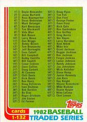 Checklist 1-132 Baseball Cards 1982 Topps Traded Prices