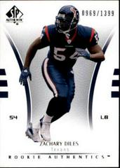 Zachary Diles Football Cards 2007 SP Authentic Prices