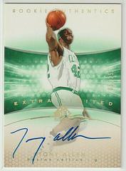 Tony Allen [Autograph Extra Limited] Basketball Cards 2004 SP Authentic Prices