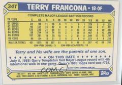 Terry Francona #34T Baseball Cards 1987 Topps Traded Tiffany Prices