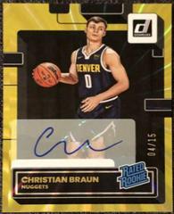 Christian Braun [Signature Yellow Laser] #221 Basketball Cards 2022 Panini Donruss Prices