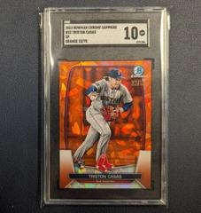 Triston Casas  [Orange Variation] #32 Baseball Cards 2023 Bowman Chrome Sapphire Prices