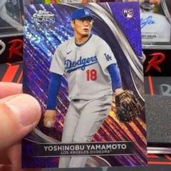 Yoshinobu Yamamoto [Purple Mini-Diamon Refractor] #18 Baseball Cards 2024 Topps Chrome Black Prices