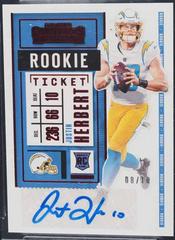 Justin Herbert [Rookie Ticket Variations Preview Autographs Red /10] #104 Football Cards 2020 Panini Contenders Prices