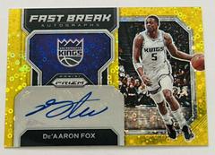 De'Aaron Fox [Gold] #FB-DAF Basketball Cards 2022 Panini Prizm Fast Break Autographs Prices