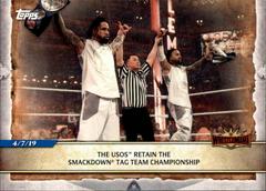 The Usos Retain the SmackDown Tag Team Championship #97 Wrestling Cards 2020 Topps WWE Road to WrestleMania Prices