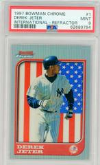 Derek Jeter [Refractor] #1 Baseball Cards 1997 Bowman Chrome International Prices