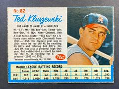 Ted Kluszewski [Hand Cut] #82 Baseball Cards 1962 Post Cereal Prices