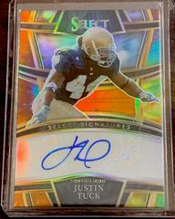 Justin Tuck [Tie Dye] #S-JT Football Cards 2023 Panini Select Draft Picks Signatures Prices