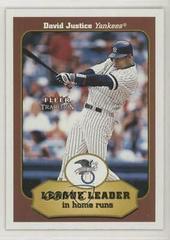 David Justice Baseball Cards 2001 Fleer Prices