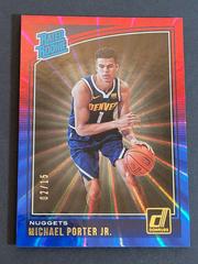 Michael Porter Jr. [Red, Blue Laser] #182 Basketball Cards 2018 Panini Donruss Prices