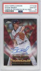 Shane Bieber [Red] Baseball Cards 2023 Topps Chrome in Technicolor Autographs Prices