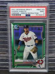 Aaron Sabato [Green Refractor] #BDC-163 Baseball Cards 2021 Bowman Draft Chrome Prices