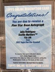 Julio Rodriguez #FSA-JUR Baseball Cards 2022 Topps Five Star Autographs Prices