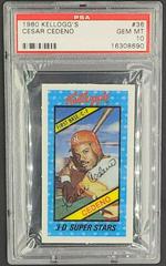 Cesar Cedeno #36 Baseball Cards 1980 Kellogg's Prices