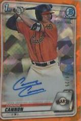 Connor Cannon [Orange] #BSPA-CC Baseball Cards 2020 Bowman Sapphire Autographs Prices