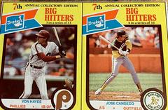Jose Canseco, Von Hayes [Hand Cut Panel] Baseball Cards 1987 Drake's Prices
