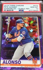 Pete Alonso [Purple Refractor] #475 Baseball Cards 2019 Topps Chrome Sapphire Prices
