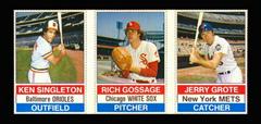 Jerry Grote, Ken Singleton, Rich Gossage [Hand Cut Panel] Baseball Cards 1976 Hostess Prices