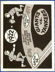 Giants VS Yankees [1922] Baseball Cards 1967 Laughlin World Series Prices