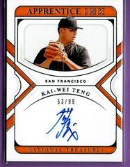 Kai Wei Teng #AI-KT Baseball Cards 2022 Panini National Treasures Apprentice Ink Autographs Prices