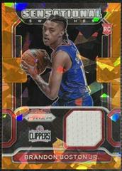 Brandon Boston Jr. [Orange Ice] #SW-BBS Basketball Cards 2021 Panini Prizm Sensational Swatches Prices