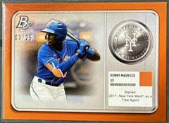 Ronny Mauricio [Orange] Baseball Cards 2022 Bowman Platinum Minted in Merit Prices