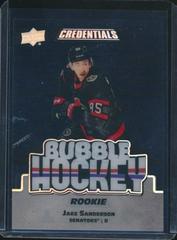 Jake Sanderson [Rookie] #BHR-JS Hockey Cards 2022 Upper Deck Credentials Bubble Hockey Prices