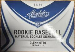 Glenn Otto [Material Booklet Red Signature] Baseball Cards 2022 Panini Absolute Prices
