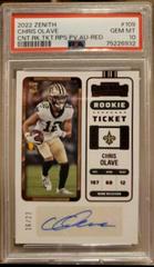 Chris Olave [Red] Football Cards 2022 Panini Zenith Contenders Rookie Ticket Autographs Prices