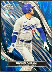 Shohei Ohtani [Blue Refractor] #85 Baseball Cards 2024 Topps Chrome Black Prices