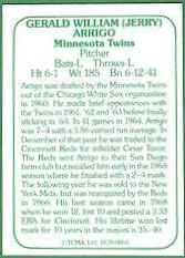 Jerry Arrigo #64 Baseball Cards 1978 TCMA the 1960's Prices
