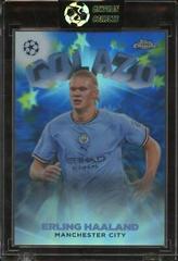 Erling Haaland [Blue] Soccer Cards 2022 Topps Chrome UEFA Club Competitions Golazo Prices