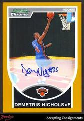 Demetris Nichols Autograph Refractor Basketball Cards 2007 Bowman Chrome Prices
