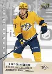 Luke Evangelista #14 Hockey Cards 2023 Upper Deck Rookie Debut Prices