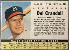 Del Crandall [Hand Cut] #110 Baseball Cards 1961 Post Cereal Prices