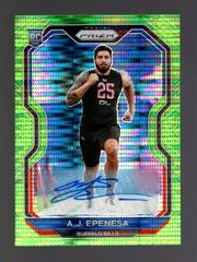 A. J. Epenesa [Autograph Neon Green Pulsar] Football Cards 2020 Panini Prizm Prices