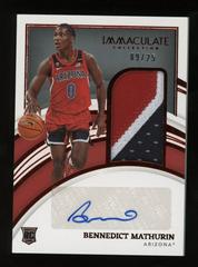 Bennedict Mathurin [Patch Autograph Red] Basketball Cards 2022 Panini Immaculate Collection Collegiate Prices