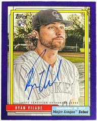 Ryan Vilade [Purple] #72DB-RV Baseball Cards 2022 Topps Archives 1992 MLB Debut Autographs Prices