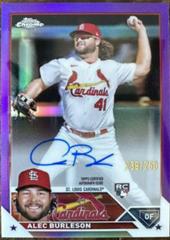 Alec Burleson [Purple] Baseball Cards 2023 Topps Chrome Rookie Autographs Prices