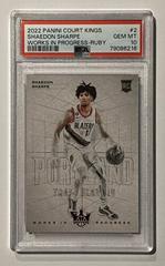 Shaedon Sharpe [Ruby] #2 Basketball Cards 2022 Panini Court Kings Works in Progress Prices
