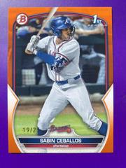 Sabin Ceballos [Orange] Baseball Cards 2023 Bowman Draft Prices