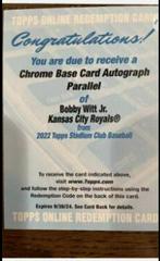 Bobby Witt Jr. [Rainbow Foil] Baseball Cards 2022 Stadium Club Autographs Prices