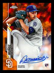 Andres Munoz [Orange Refractor] #CSA-AM Baseball Cards 2020 Topps Chrome Sapphire Rookie Autograph Prices