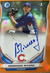 Armando Rivero [Chrome Orange Wave Refractor] Baseball Cards 2014 Bowman Prospect Autograph Prices