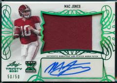 Mac Jones [Green] Football Cards 2021 Leaf Trinity Patch Autographs Prices
