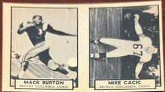 Mack Burton, Mike Cacic Football Cards 1962 Topps CFL Prices